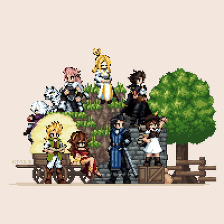 Artwork in honor of Octopath Traveler's 7th anniversary.